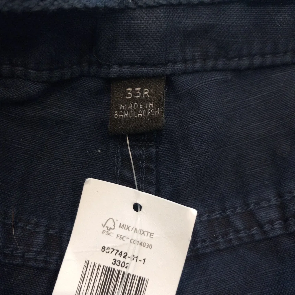 Banana Republic Mens Navy Blue Cotton Linen Relaxed Fit Utility Drawstring Pants